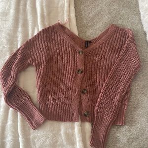 Warm Mauve Pink Lightweight Cardigan